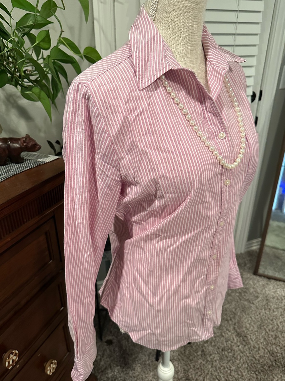 Riders by Lee Purple & White Striped Cotton Button-Down Shirt